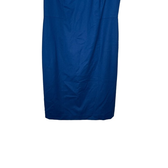 Talbots Women Sheath Dress Italian Flannel Wool Flutter Sleeve Minimalist Blue 8 - Picture 6 of 10